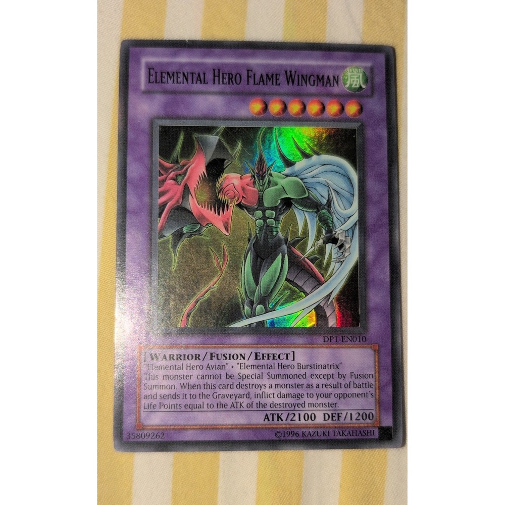 Yu-Gi-Oh Elemental HERO Flame Wingman DP1-EN010 1st Ed Super Rare Jaden Yuki